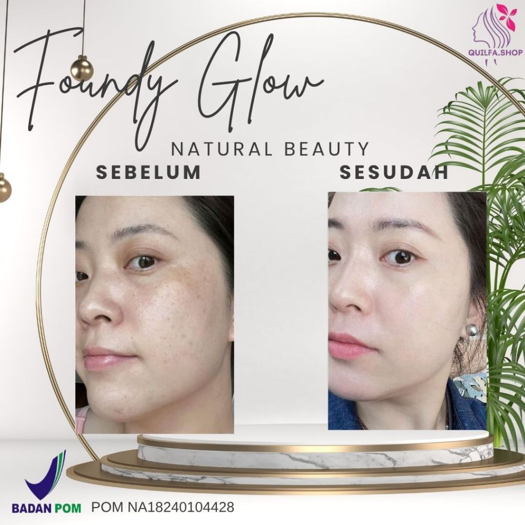 FoundyGlow Foundations Alas Bedak mencerahkan Kulit menghilangkan menyamarkan flek hitam | BPOM | am