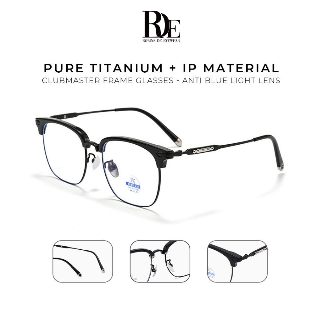 Robins Kacamata Minus Clubmaster Lensa Sinar Biru Gadget Bisa Custome Lensa Normal Minus Bluecromic 