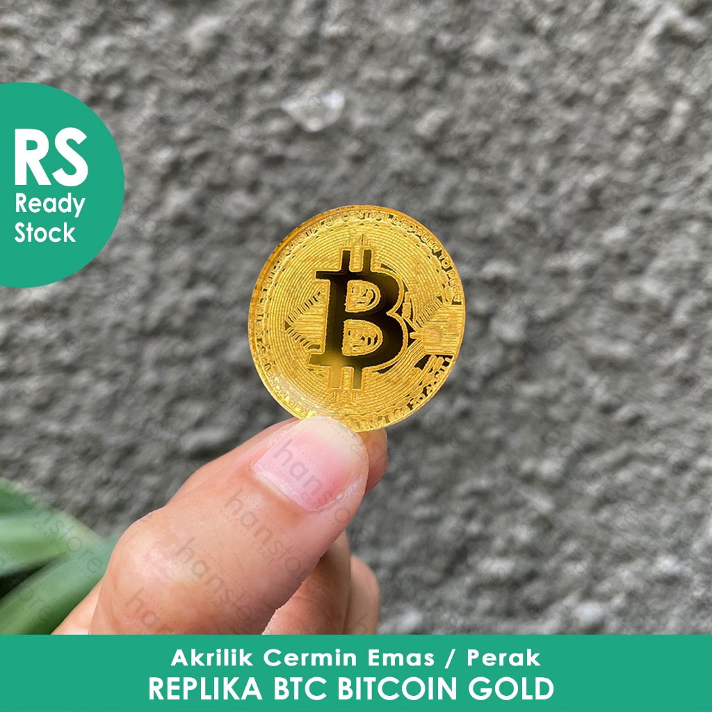 RS Replika Bitcoin / Coin Koin Fisik BTC Bitcoin Gold Plated ₿ / Crypto world untuk Mahar / Dekorasi