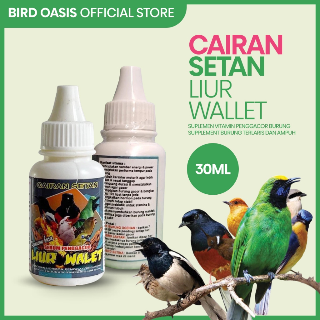 Cairan Setan Liur Walet 30 ml - Suplemen Vitamin Herbal Nutrisi Penggacor Burung Kicau