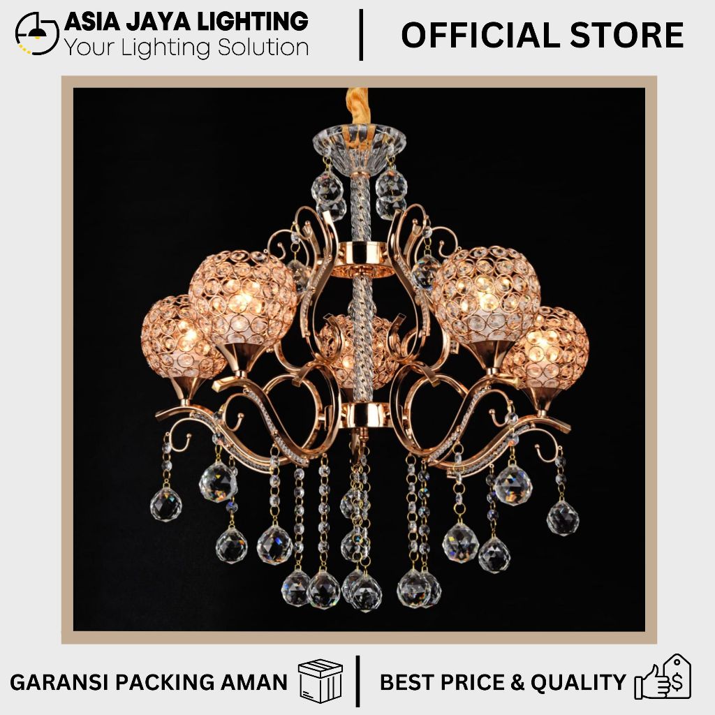 LAMPU GANTUNG KRISTAL / LAMPU KRISTAL HIAS / LAMPU KRISTAL GANTUNG / CHANDELIER KRISTAL / LAMPU KRIS