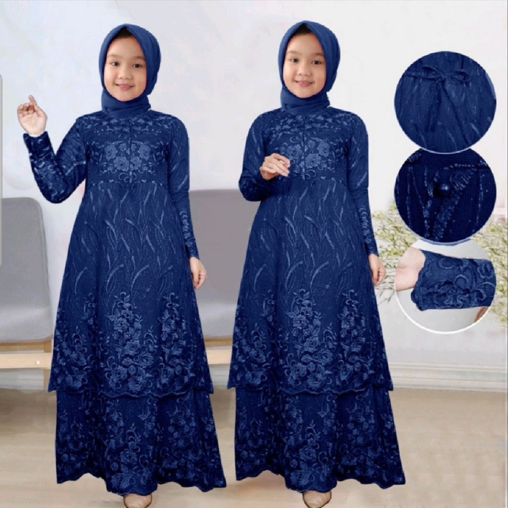 Baju Gamis Full Brukat Model Malaisya / Baju Kebaya Brukat Wanita / Gamis Remaja / Gamis Dewasa Midi