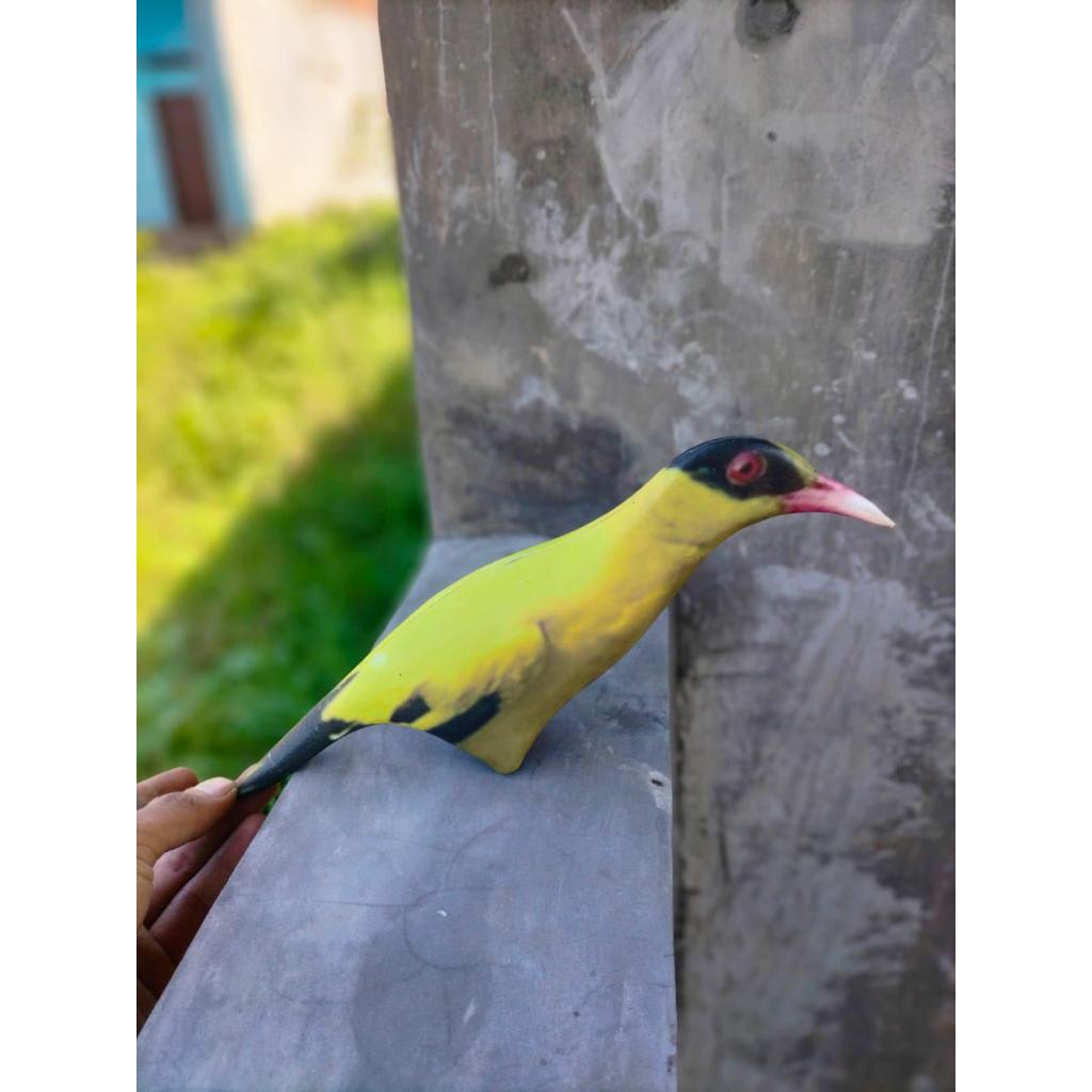 PATUNG JONTROT BURUNG KEPODANG KUNING OCEHAN - JONTROT BURUNG KEPODANG KUNING MIRIP ASLI