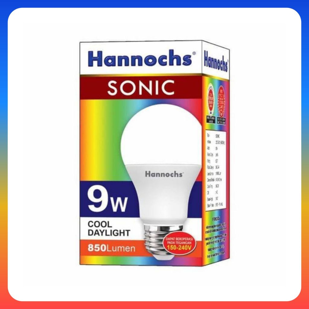 Hannochs Sonic Bohlam Lampu Led 9 Watt Cahaya Putih