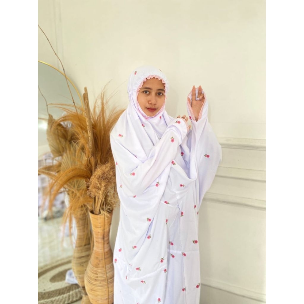 Mukena lajuran katun, rukuh terusan