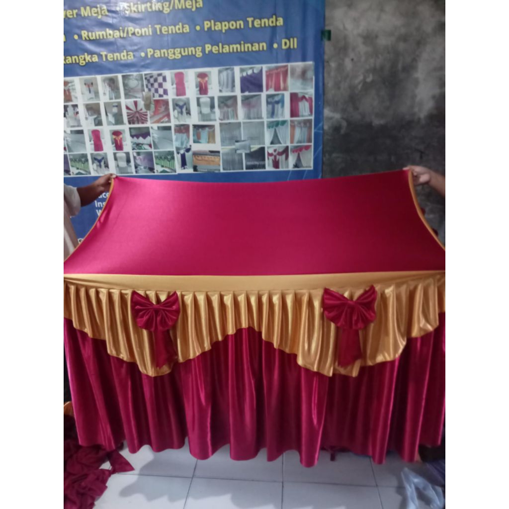 cover meja persegi ukuran 120x80x75
