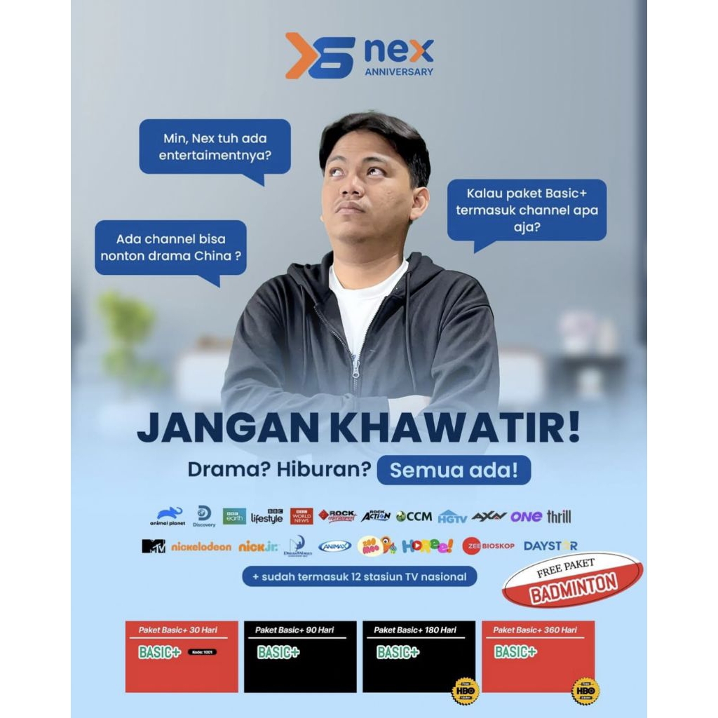 Voucher Paket Basic+ Paket Basic 90 Hari Nex parabola Matrix Garuda 1003