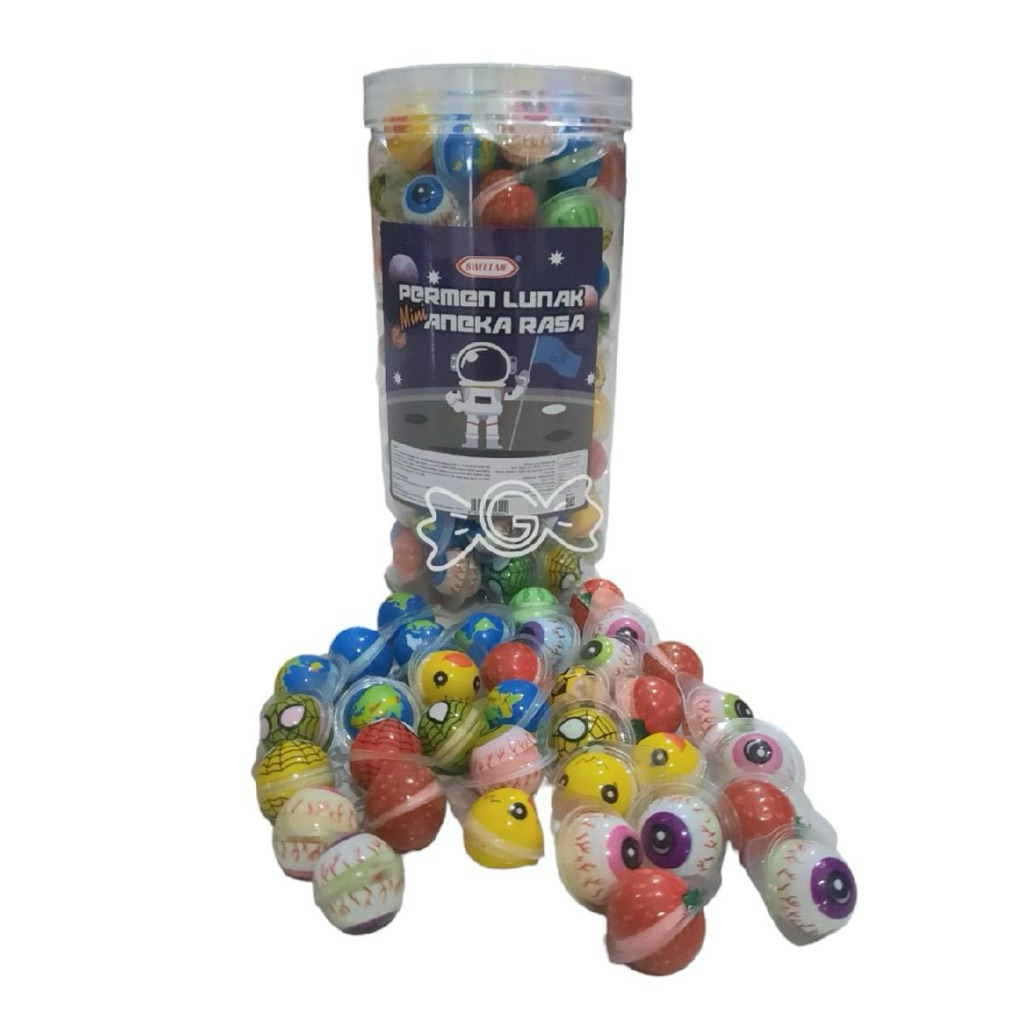 Permen Lunak Mini Mix Toples Isi 120 Pcs