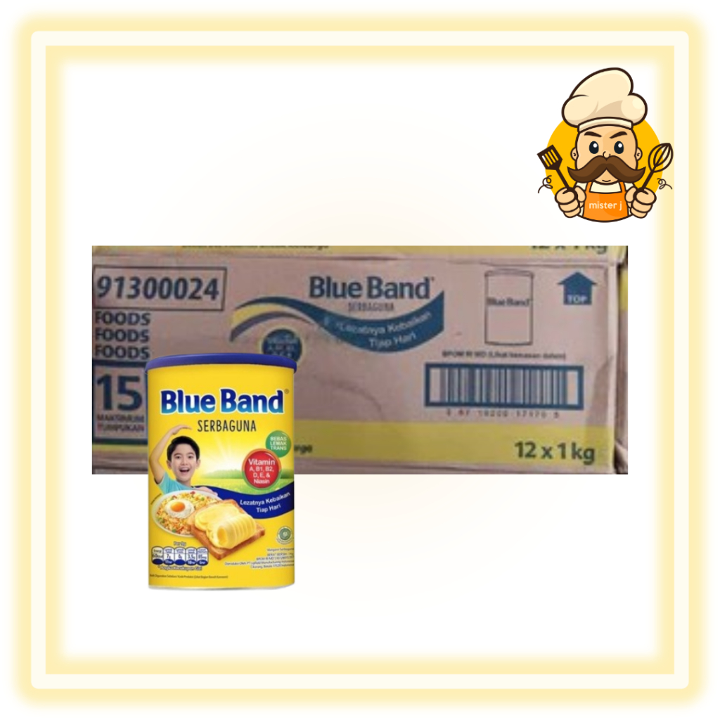 Blue Band Serbaguna 1 DUS | 1 Kg | Margarine Blue Band Serbaguna | Kemasan Kaleng Asli Pabrik | Blue