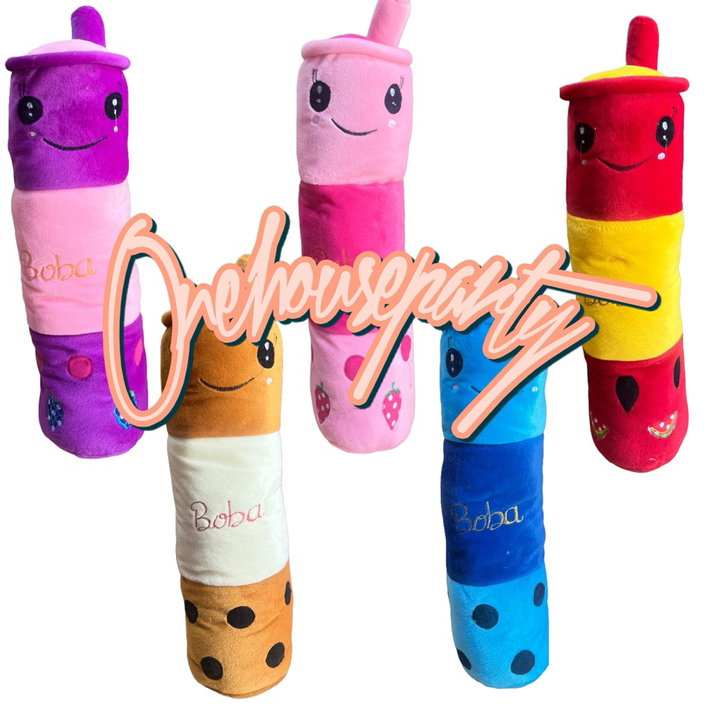 Boneka guling boba milk tea lucu boneka guling boba kombinasi OneHouseParty