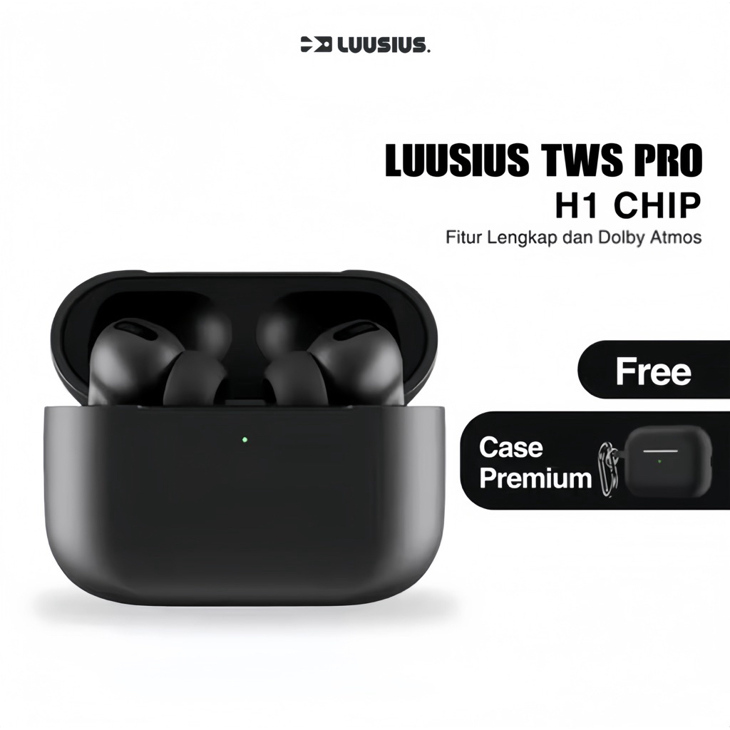 LUUSIUS TWS Pods PRO 1 with H1 Chipset + Free Premium Silicone Softcase - TWS Pods Pro Gaming Blueto