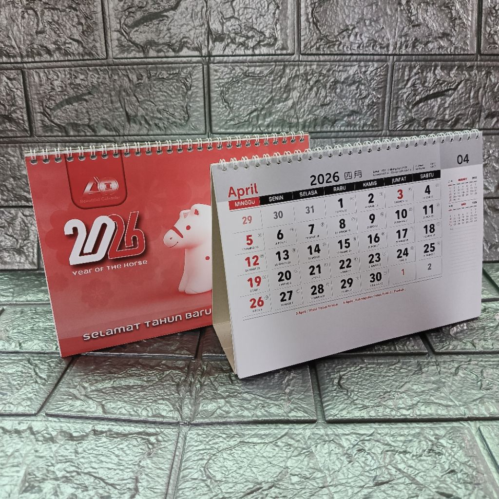 Kalender Meja / Kalender Duduk Standar AO Tahun 2026