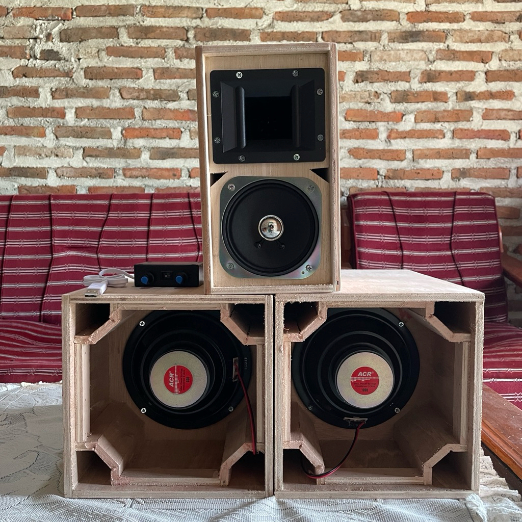 PAKET MINIATUR SOUND lengkap dengan power mini 6 inc x2 dengan 4 inc x1/box planar dengan box midle/