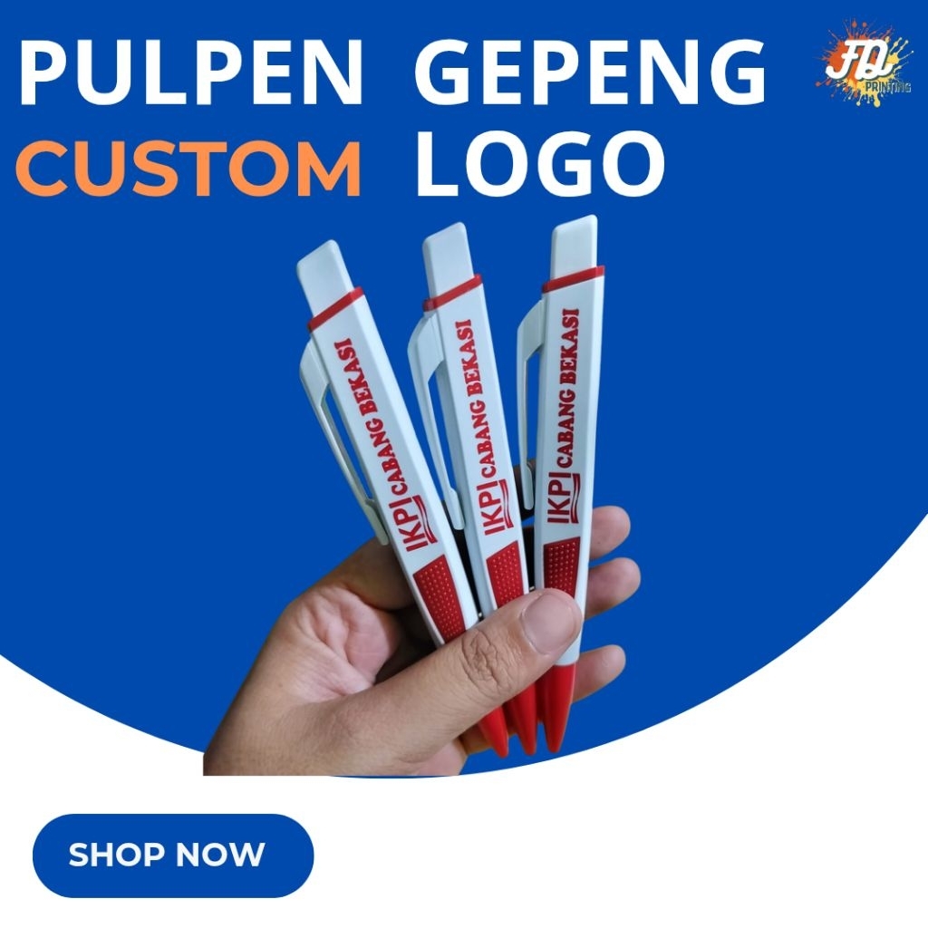 pulpen gepeng custom/pulpen Custom logo/pulpen sablon logo/pulpen sovenir