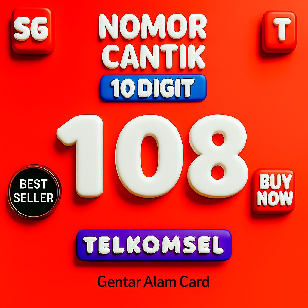 Nomor Cantik Telkomsel SimPATI 10 Digit Prabayar Seri Fengshui Kemakmuran 108