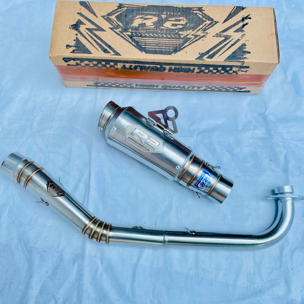 Knalpot Racing R2 MUFFLER ori tipe GTX, RBT,Roadrace,Harian, Karisma, jupiter, vega, astrea, Revo Ab