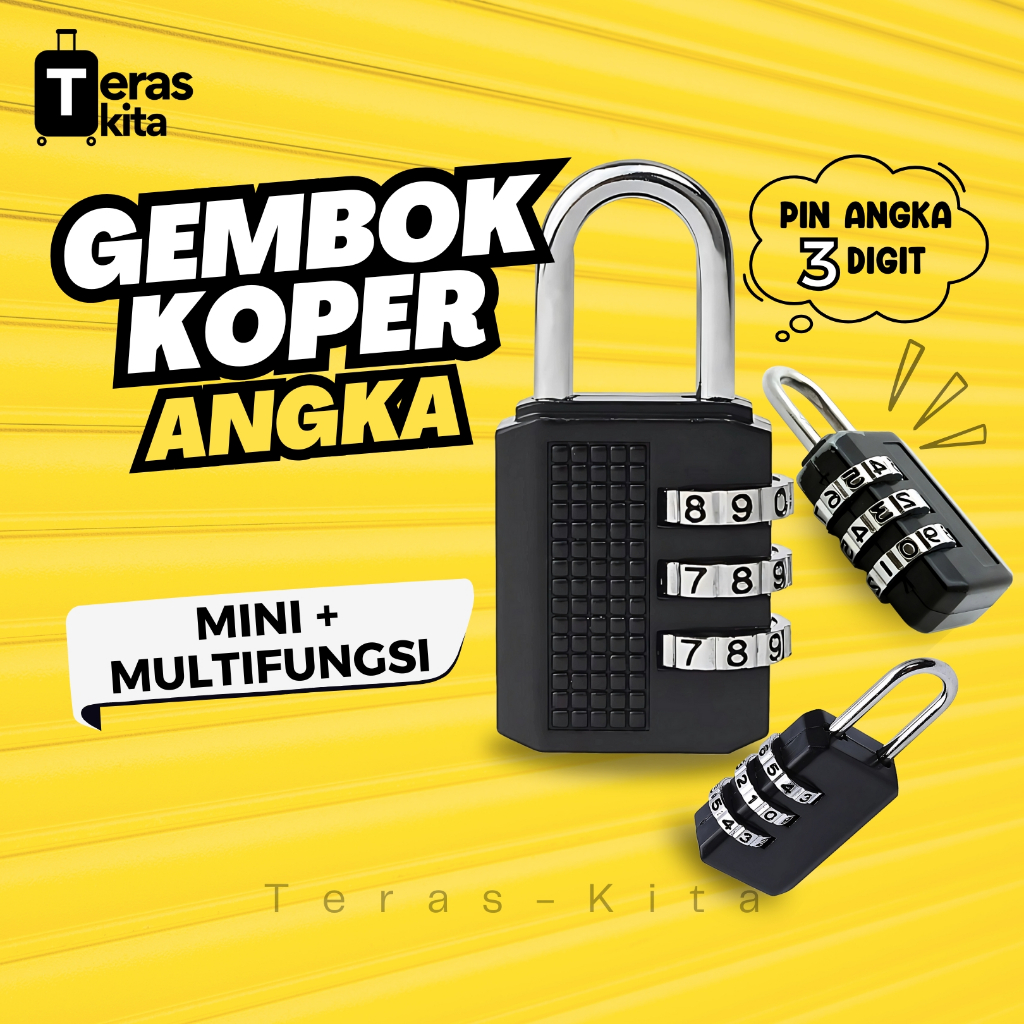 Gembok Koper Travel Mini Multifungsi | Gembok Angka 3 Digit