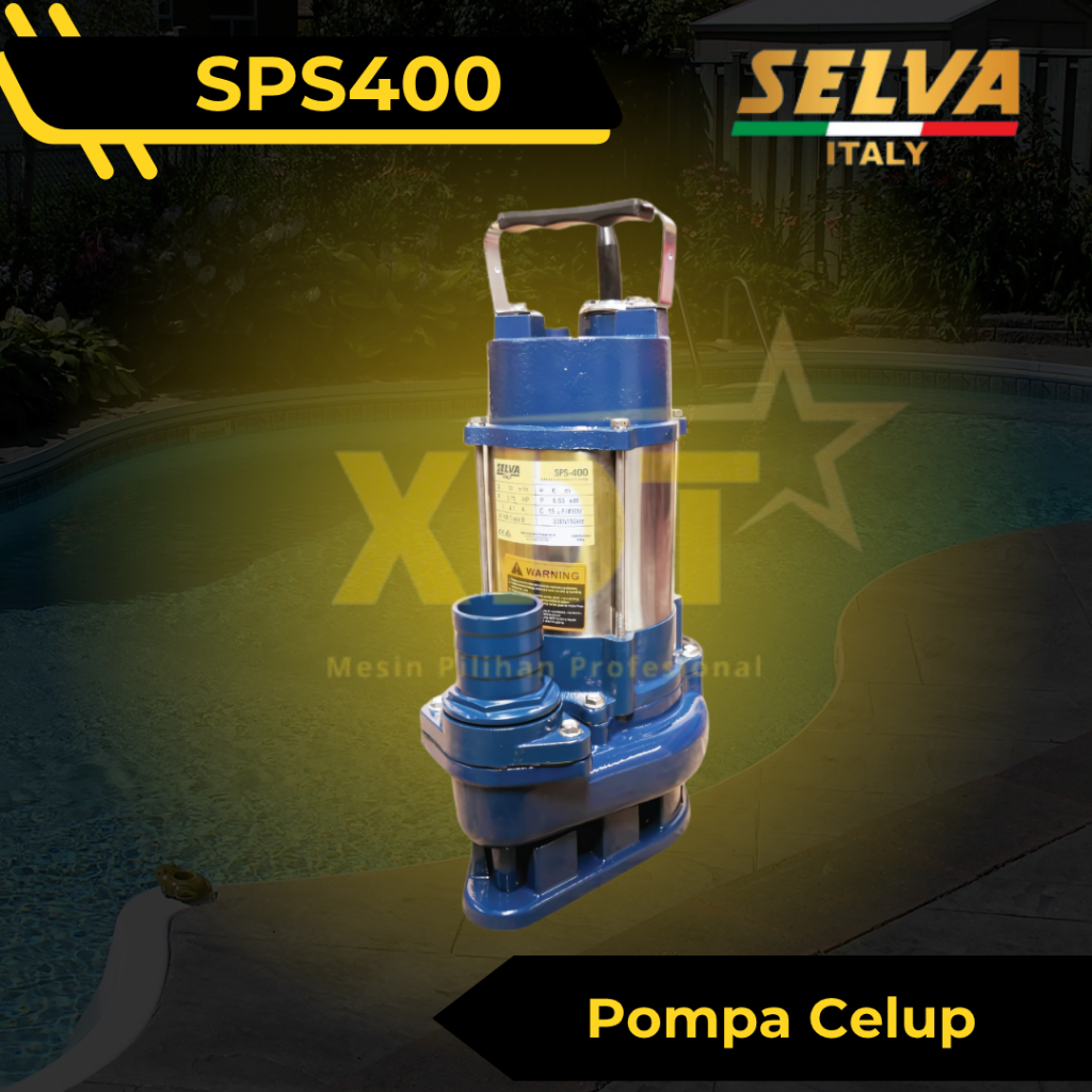 Selva SPS400 Mesin Pompa Air Celup Celub Satelit 0.75 HP 2 Inch Submersible Electric Pump SELVA SPS 