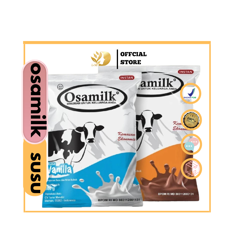 OSAMILK - Susu Sapi Bubuk Penambah Berat Badan Osamilk Vanila dan Coklat isi 500 gr