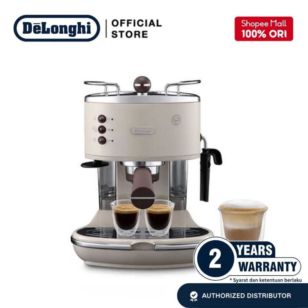DeLonghi ECOV311.BG Icona Vintage Espresso Machine Beige - Mesin Kopi Espresso