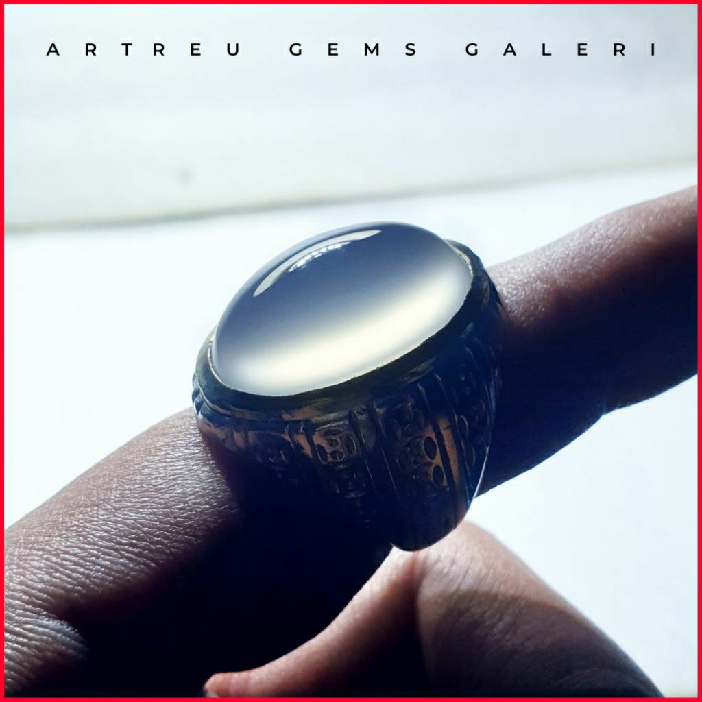 Batu Anggur Way Kanan - White  | COD Bisa | Cincin Batu Akik Ring 5-10