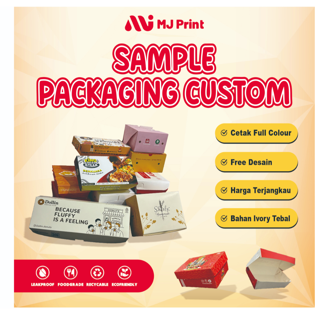Sample ACC Packaging Custom F&B – Lunchbox, Brownies Box, Martabak Box DLL