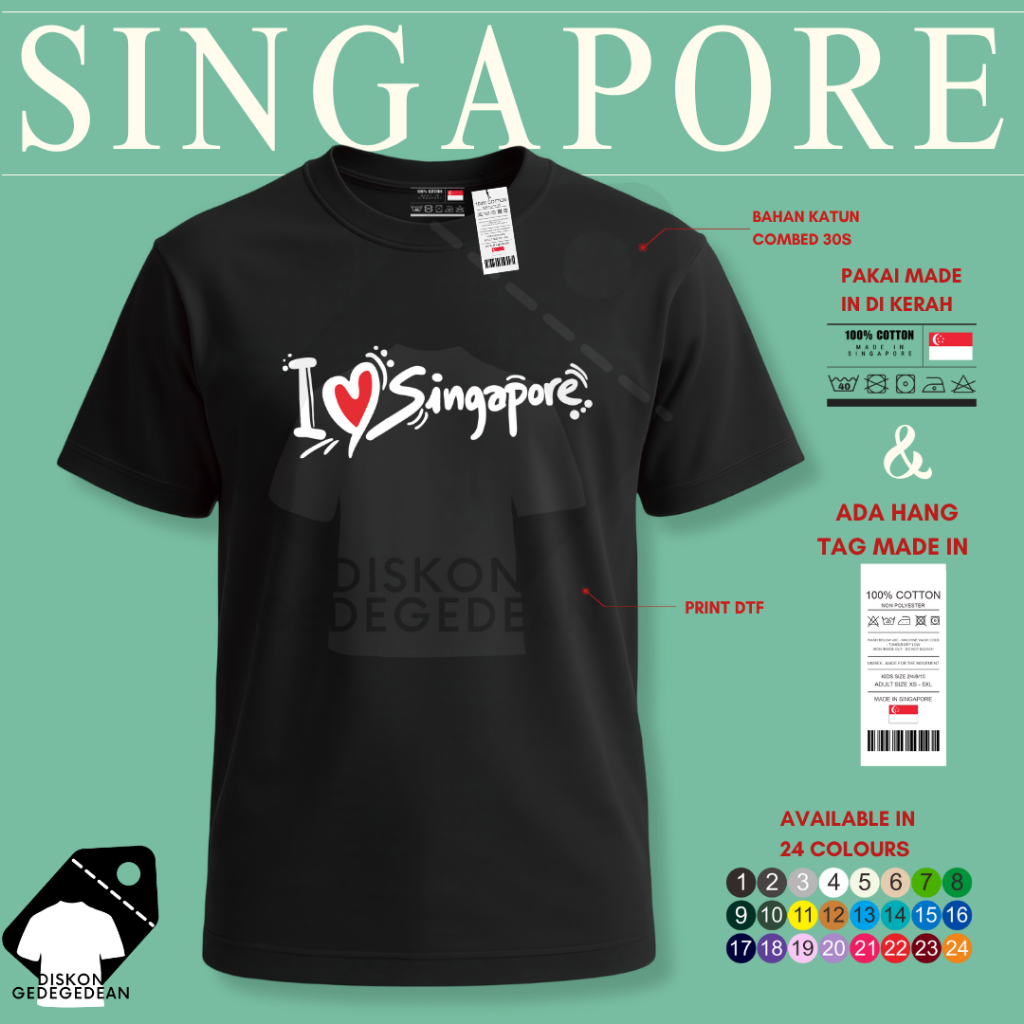 Kaos Oleh Oleh Singapore Singapura  Baju Oleh-oleh Singapore Singapura Kaos Souvenir Singapura Singa