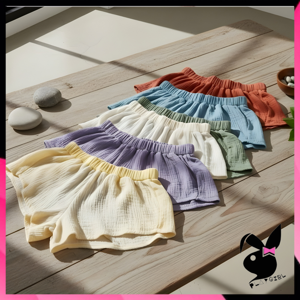 PLAYGIRL Celana Pendek Wanita Ukuran One Size Bahan Polyester Solid Warna Motif Polosan Model Shortp