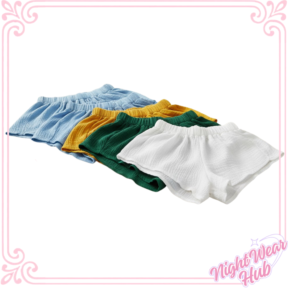 nightwearhub Celana Pendek Wanita Ukuran One Size Bahan Polyester Solid Warna Motif Polosan Model Sh