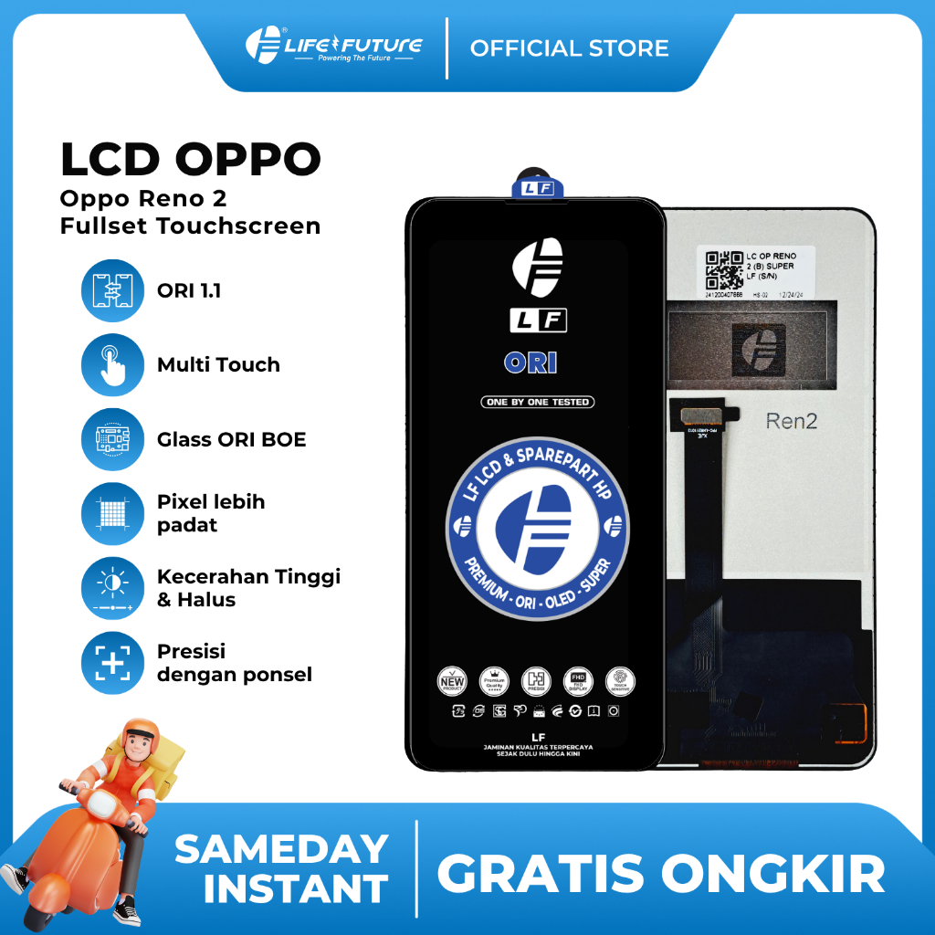 LF - (GARANSI LEM) LCD Oppo Reno 2 Fullset Touchscreen