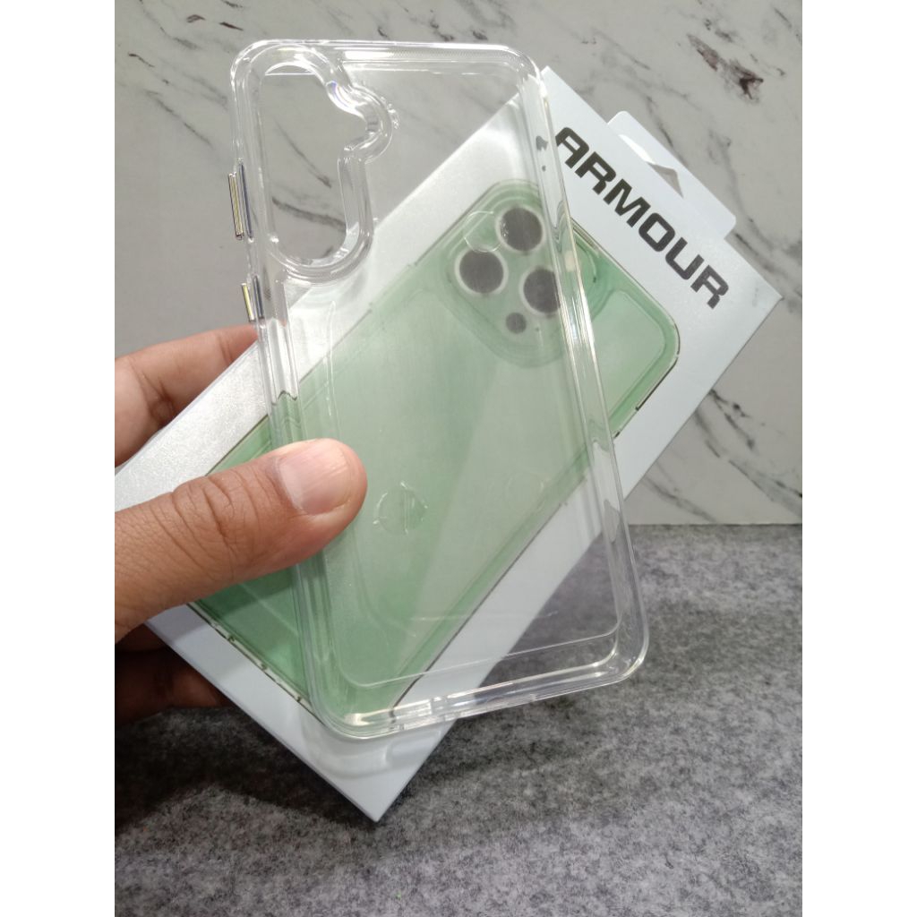 {ANTI KUNING} CASE SAMSUNG A35 4/5G ARMOUR MILITARY CLEAR  CASE ACRYLIC SOFTCASE PREMIUM BERKUALITAS