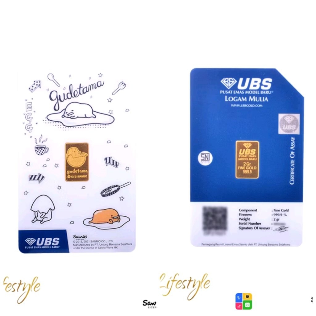 UBS Gold 2 gram edisi sanrio gudetama