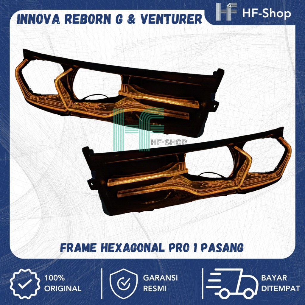 Hexagonal Pro - Slim Frame Innova Reborn G V | Custom Headlamp Innova Reborn Model Hexagonal – Lampu
