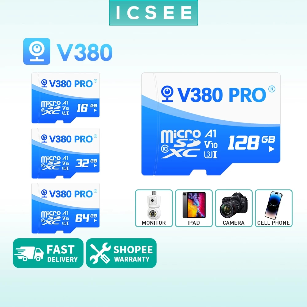 128GB Kartu Memori Asli V380 pro untuk Kamera CCTV 64GB 32GB Kartu SD Kelas 10 Kecepatan Tinggi Hing