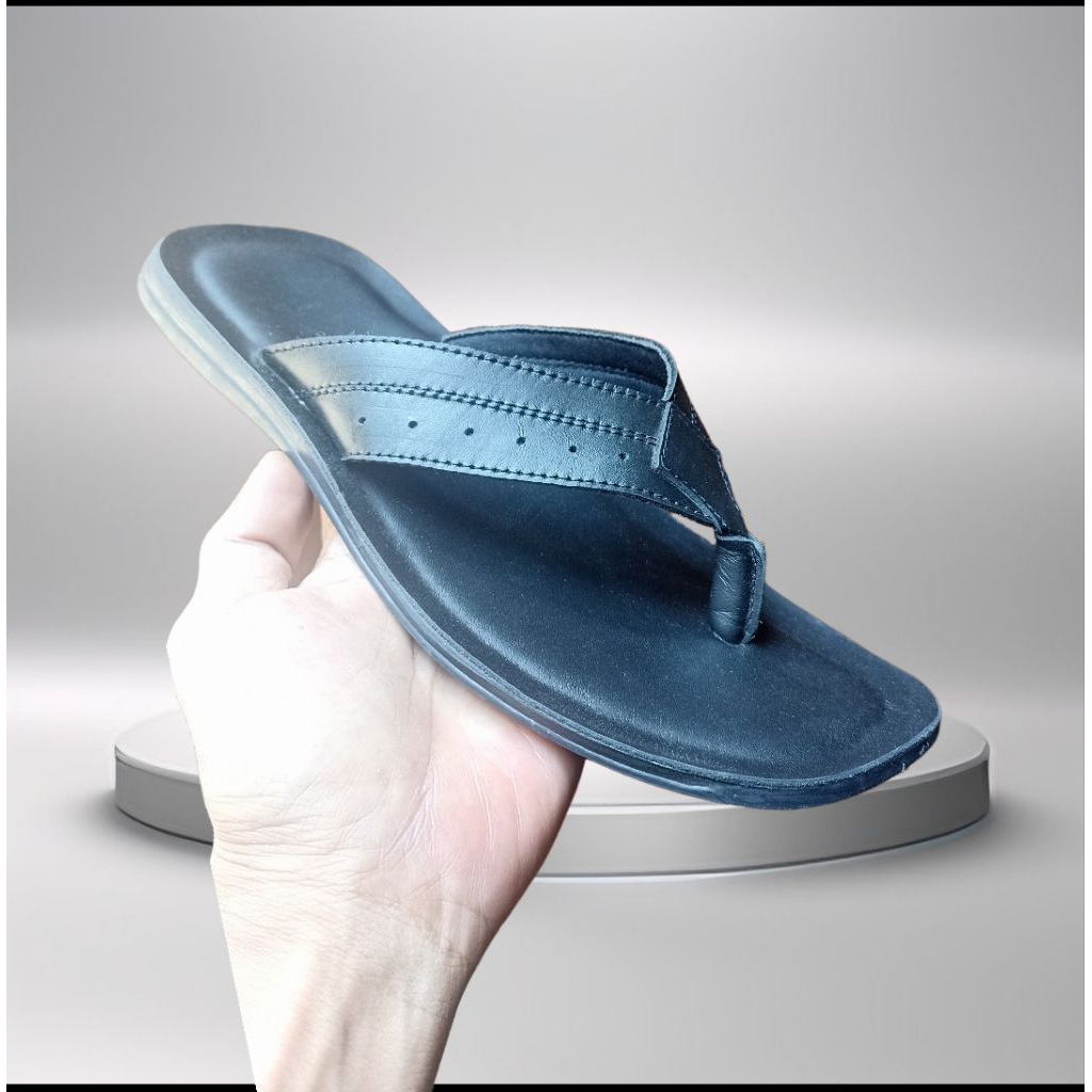 sandal kulit asli sandal jepit pria full kulit tersedia ukuran jumbo