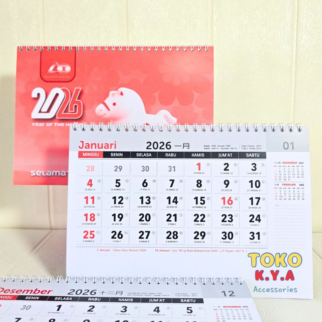 KALENDER MEJA 2026 TERBARU/ KALENDER MEJA AO LEBAR 2026