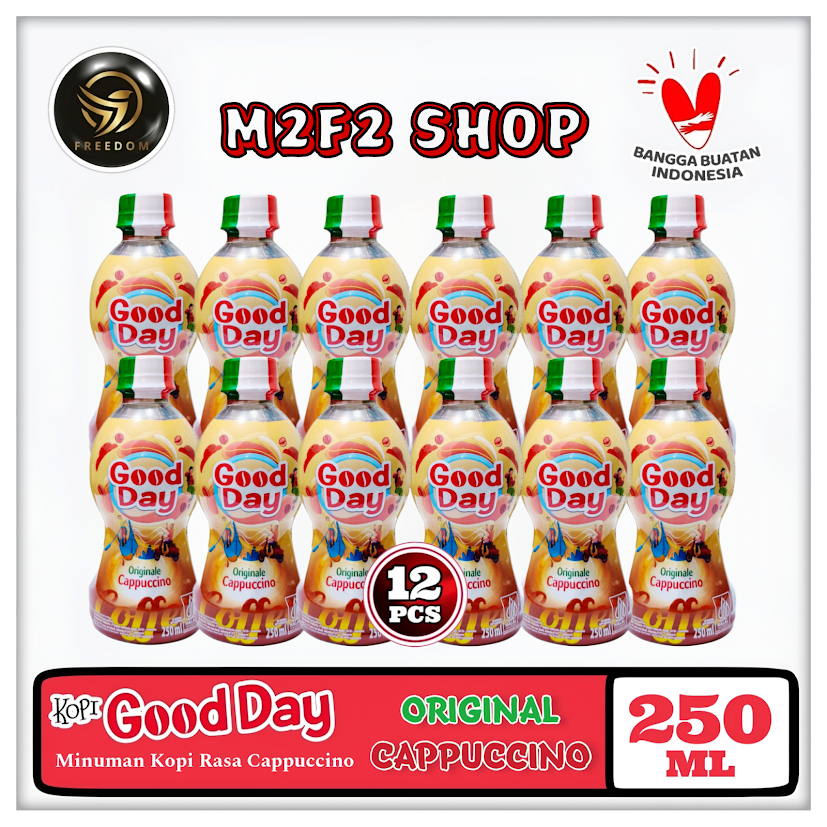 Good Day Originale Cappuccino Coffee | Minuman Kopi Rasa Cappuccino Botol Pet - 250 ml (Kemasan 12 P