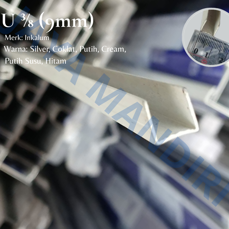 JMG - LIS U CHANNEL U ALUMUNIUM 3/8" (9MM)