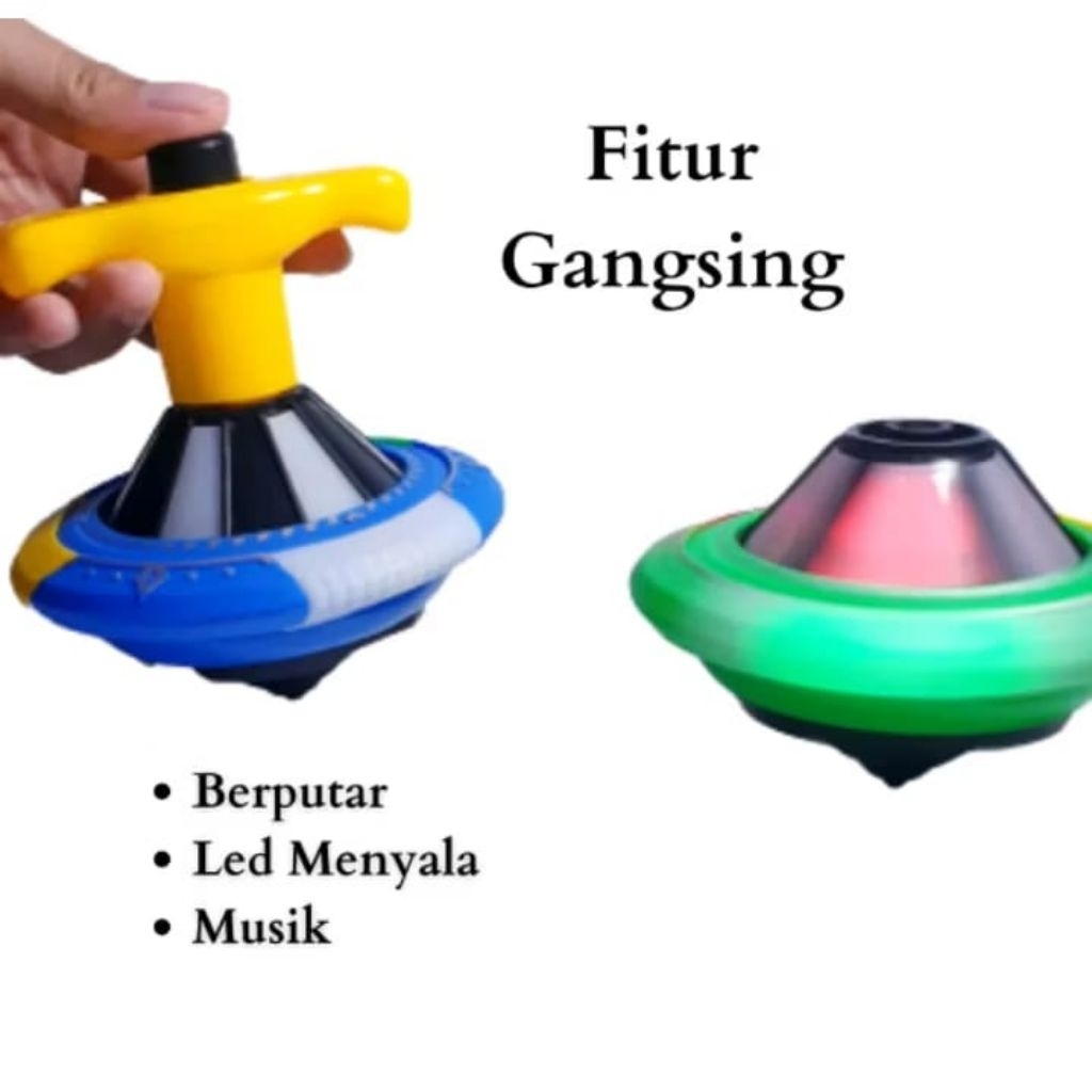 Promo mainan anak Gasing LED karakter roda bisa nyala mainan anak