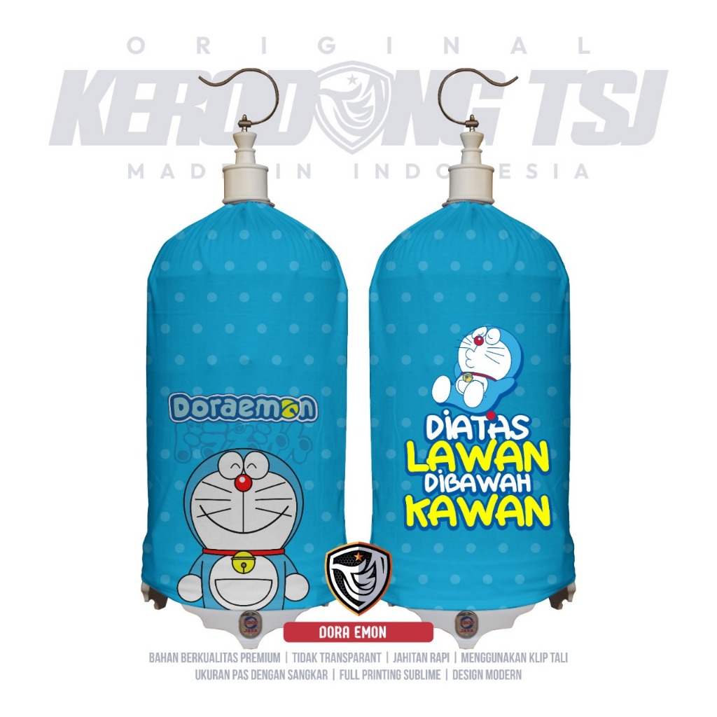Kerodong LoveBird Motif Doraemon Original TSJ Industries Bahan PE Premium Full Printing Sublime untu