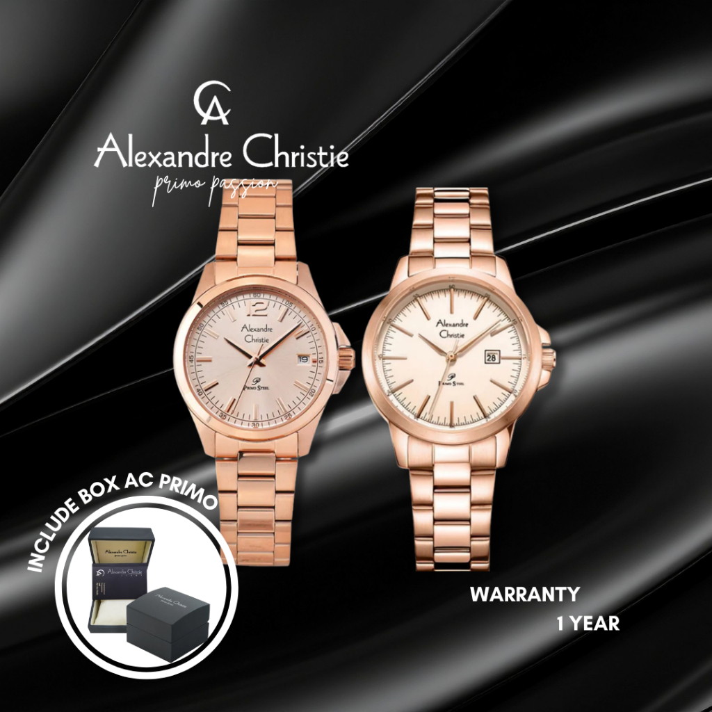 JAM TANGAN WANITA ALEXANDRE CHRISTIE PRIMO STEEL STAINLESS STEEL ORIGINAL WATCH ROSEGOLD AC PRIMO FU