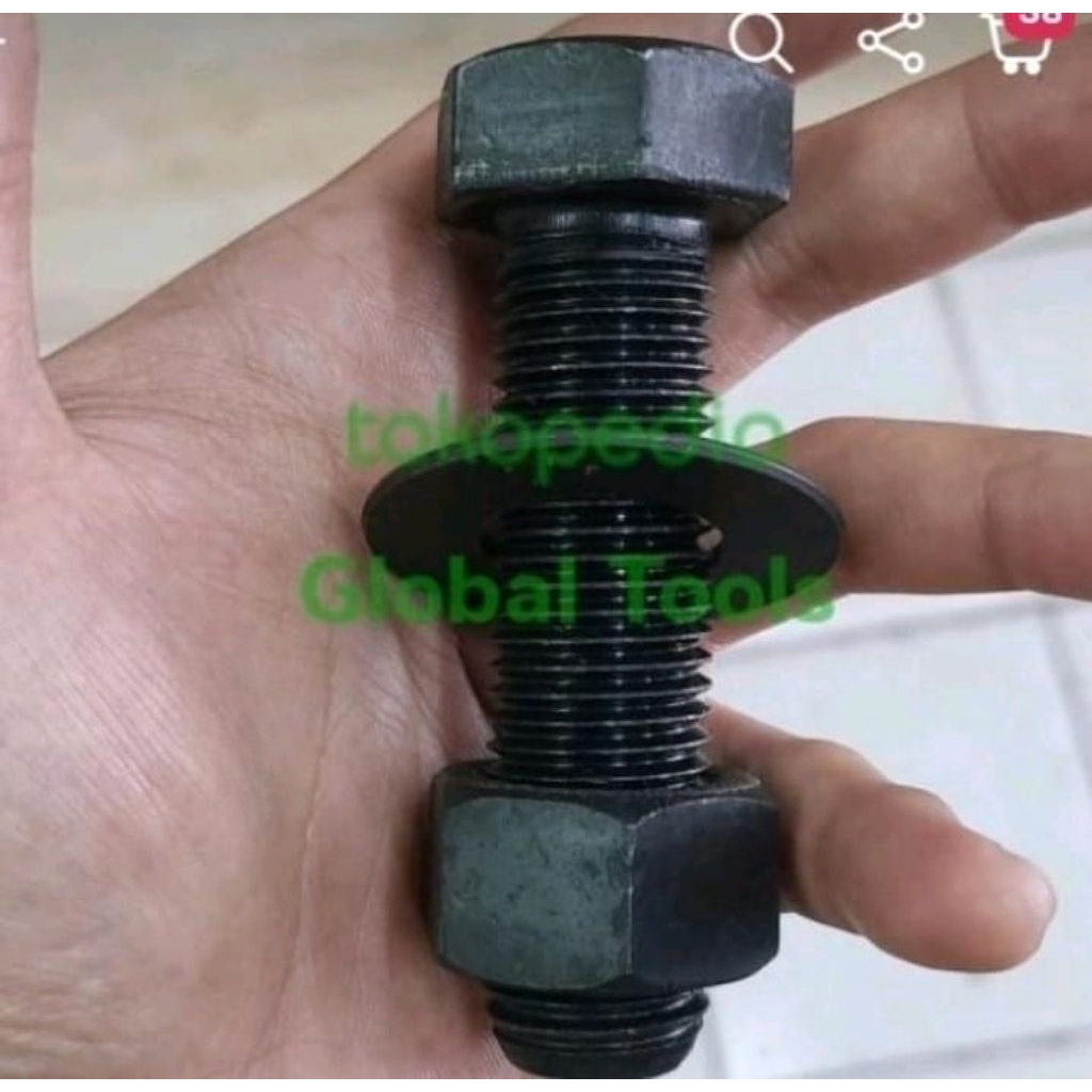 baut mur baja 8.8,m16x60 full drat,kunci 24