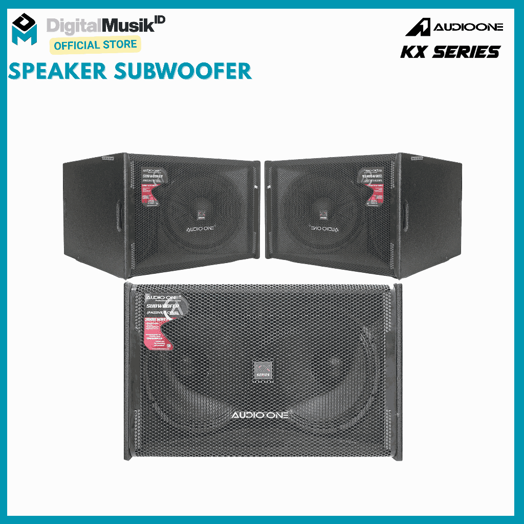 AUDIO ONE Subwoofer Double 12 / 15 Inch KX 212 KX 215 Aktif Pasif Speaker Karaoke Super Full Bass