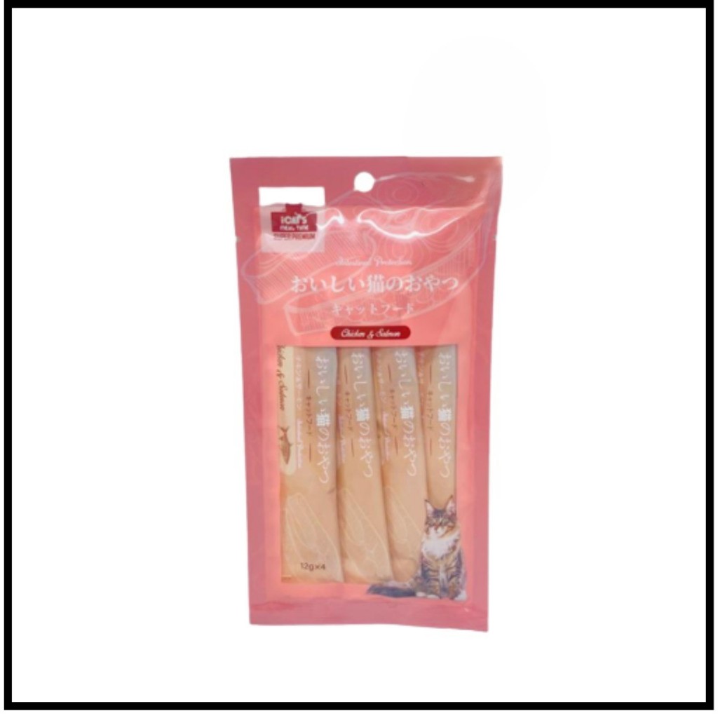 INTI BERKAH JAYA Snack Liquid Kucing Icats Meal Time Creamy 4x12gr Super Premium Cat Food