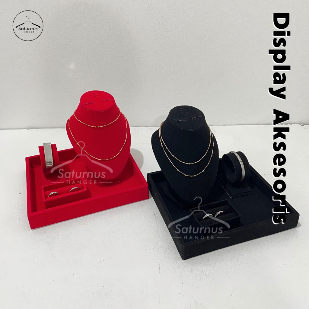 Display Nampan Kotak Perhiasan Stand Perhiasan Bludru Kotak Hantaran Perhiasan 1 Set Display Hantara