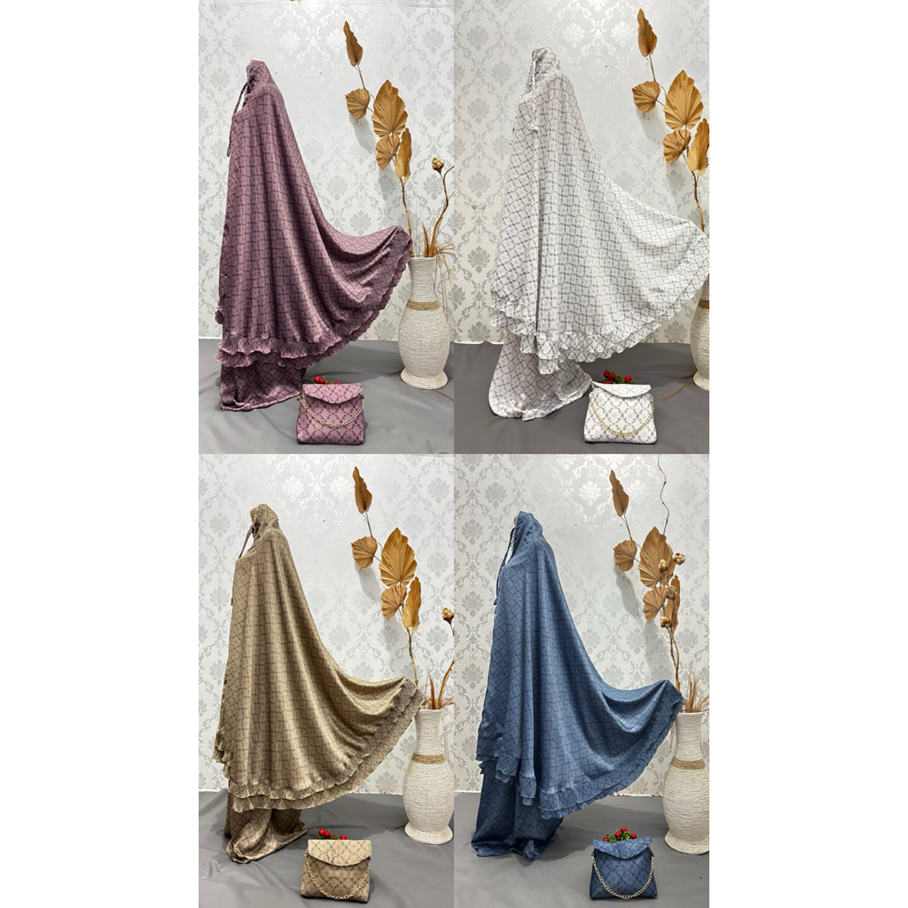 Mukena Santorini silk Plisket mewah