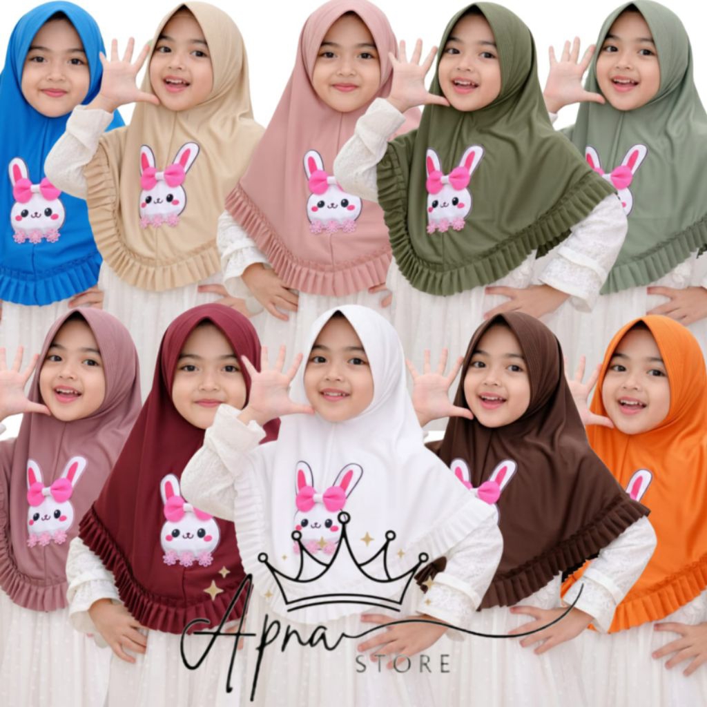 Kerudung Anak TK/Kerudung Anak SD/HIJAB ANAK KAYLA RABBIT PITA/Hijab Anak Apna.store Cocok Untuk Sek