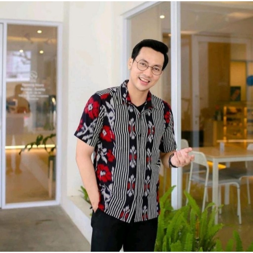 baju dewasa pria motif tenun Troso / tenun etnik Troso Jepara / Hem