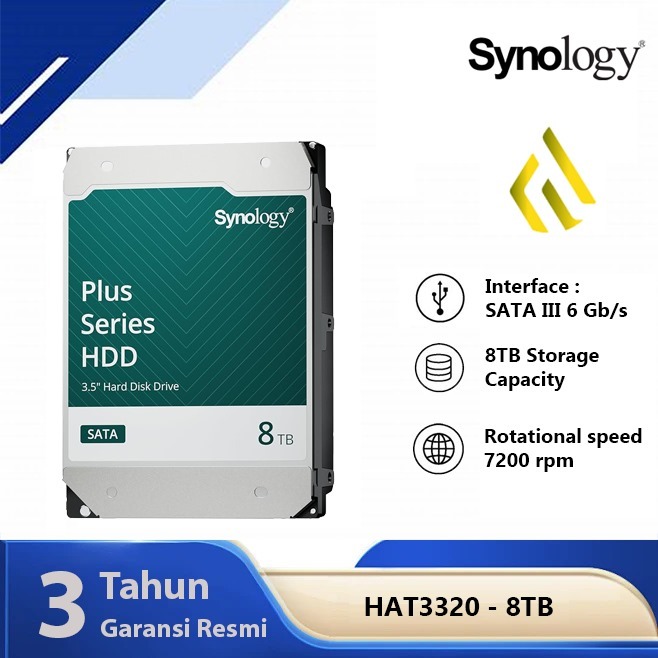 Synology HAT3320-8T 8TB - HDD Harddisk 3.5 Inch SATA Plus Series NAS