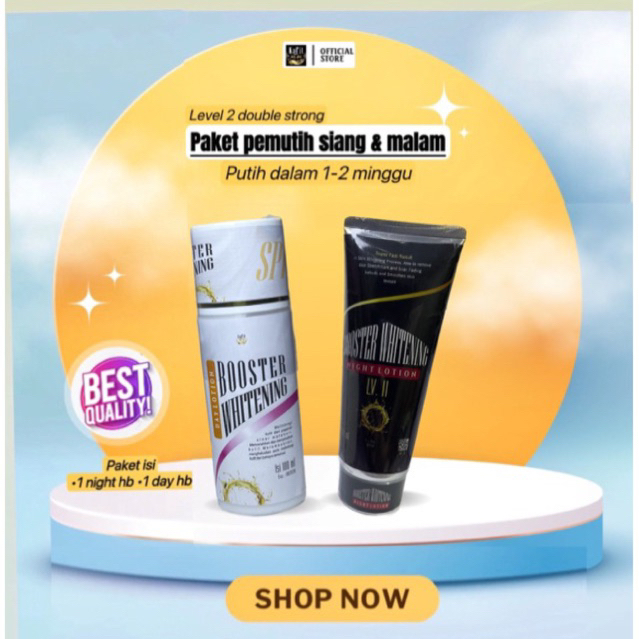 Whitening Lotion Hb magic Double Strong (sepasang siang dan malam) untuk kulit susah putih, jamin pu